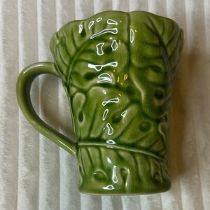 Green Leaf Pattern Ceramic Mug